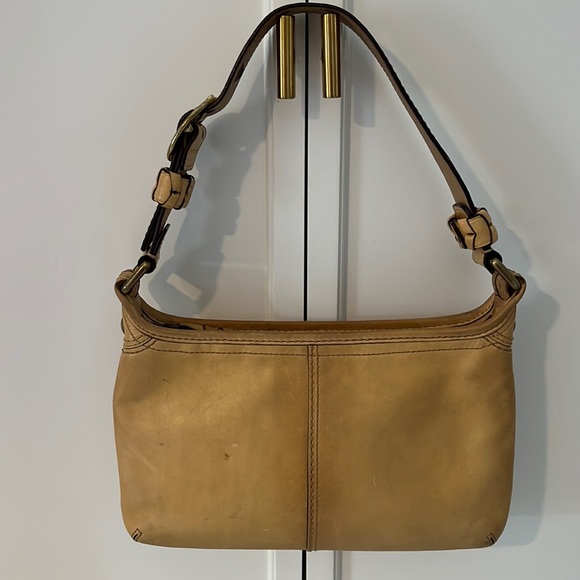 Vintage Coach Cowhide Leather Bleeker Tattersall Hobo Bag Blonde/Tan - Picture 16 of 16